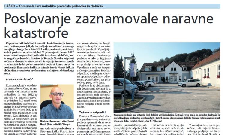Poslovanje zaznamovale naravne katastrofe